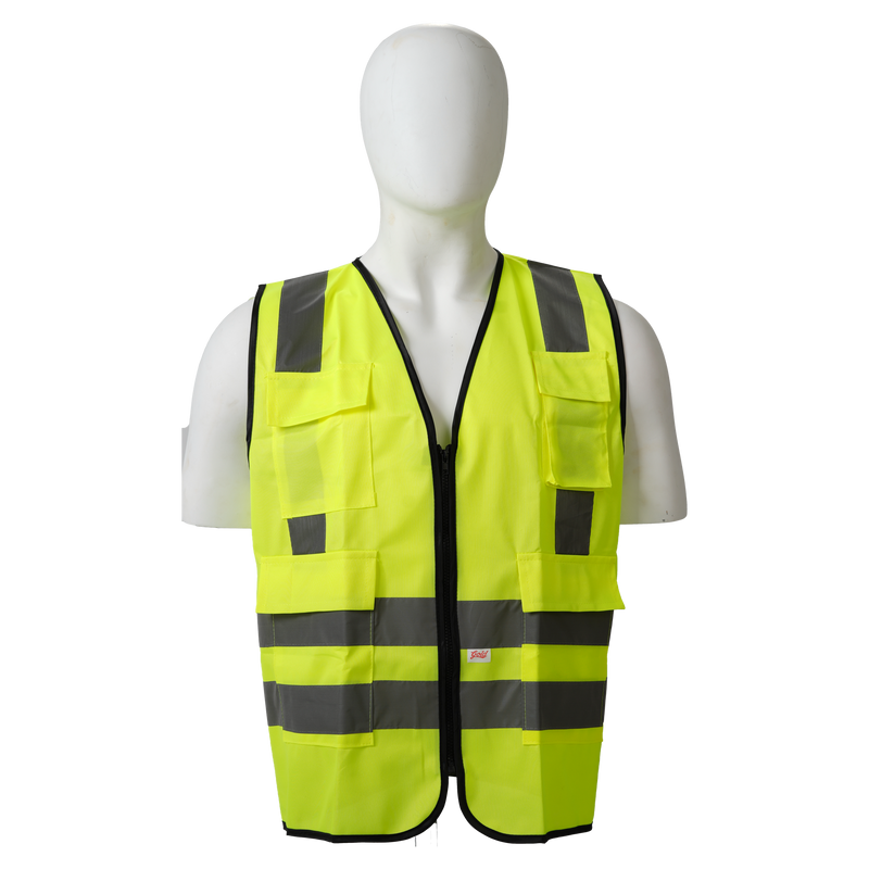 Safety vest with Zipper and 4 Pockets Model VIP