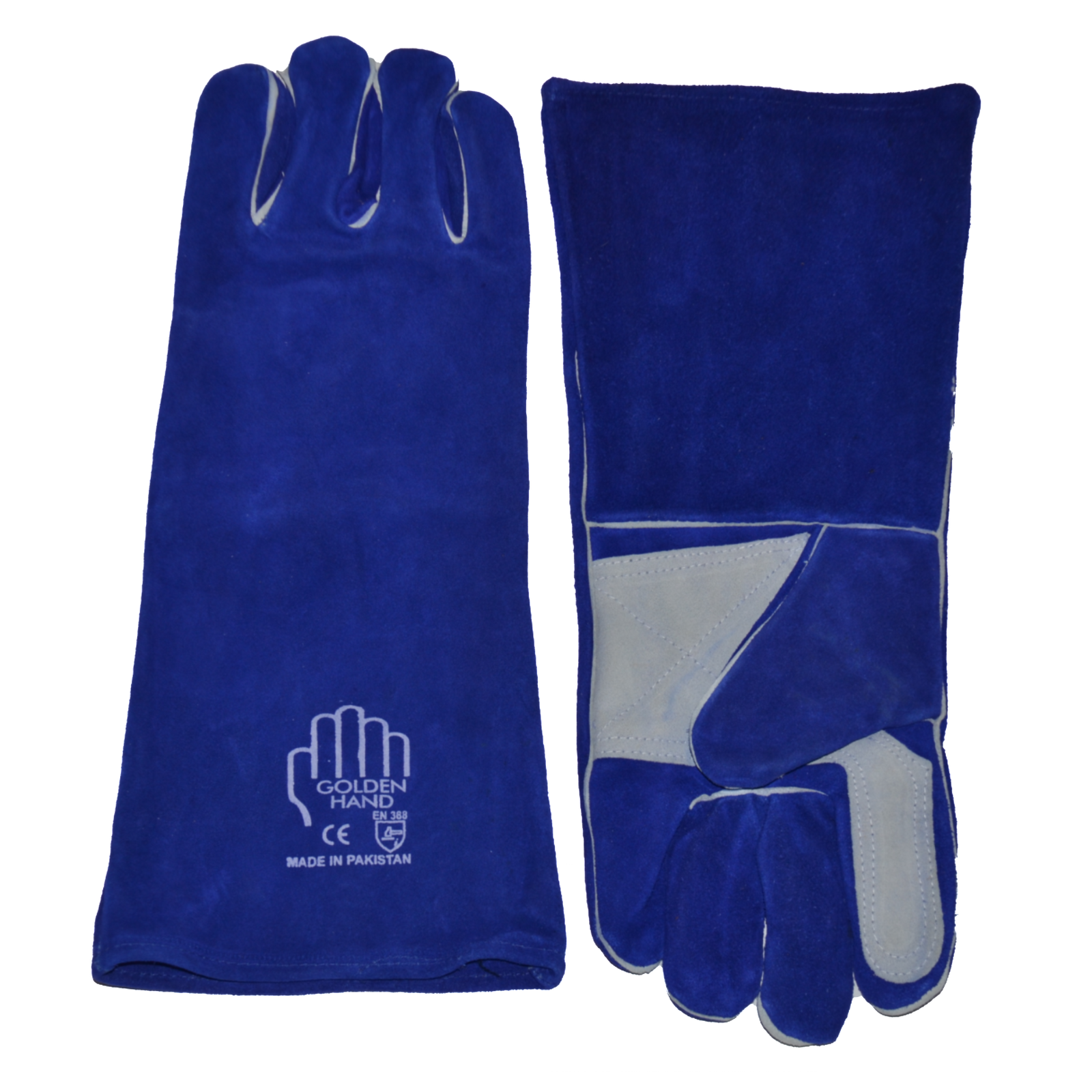 Golden Hand Long Welding Gloves Blue