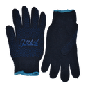 Gold Navy Blue Knitted double face Tricot Gloves (Minimum QTY 50)