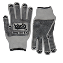Gold Safety Gloves White/Black Knitted Tricot Gloves (Minimum QTY 50)
