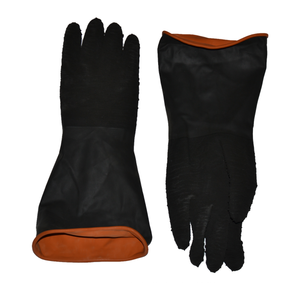 Gold Long Rubber Black/Orange Chemical Gloves