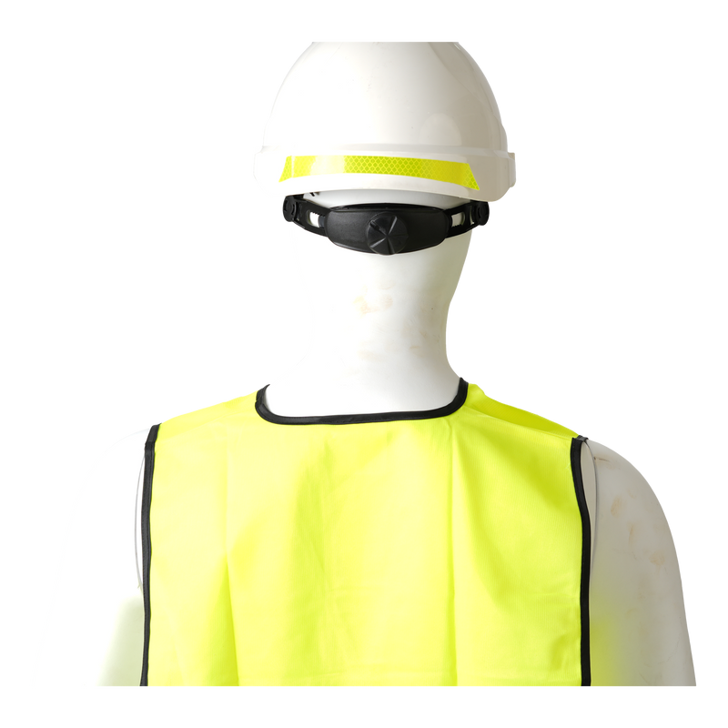 Silent White Helmet with Size Buckle and Reflective Tape
